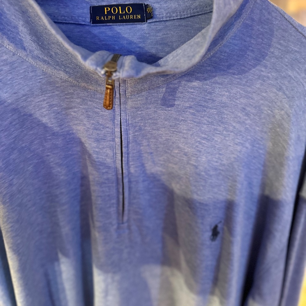 Polo Ralph Lauren Luxury Jersey Quarter Zip, French Blue, 2XLT, NEW w /out Tags!